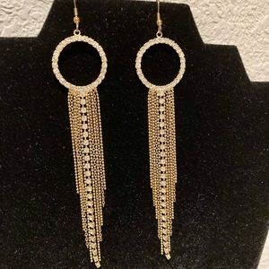 Earrings. Gold tone with stones. Pretty